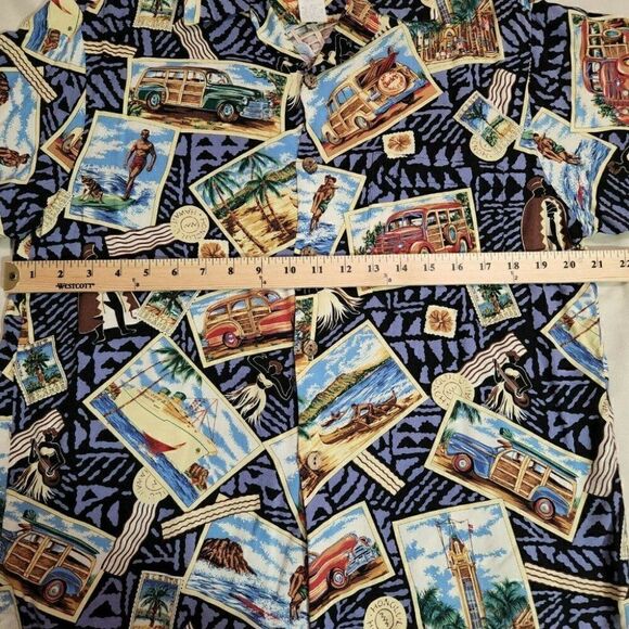 VINTAGE JOE KEALOHAS REYN SPOONER WOODY SURFING HAWAIIAN SHIRT MENS SIZE MEDIUM - Picture 4 of 5